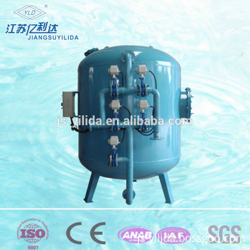 In-ground integrated sand filter for industrial water treatment